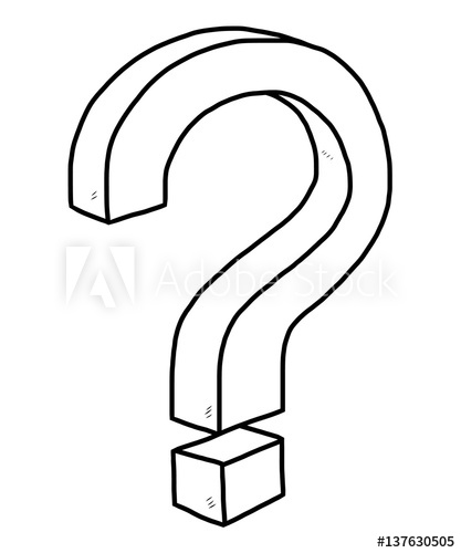 417x500 Question Mark 3d Cartoon Vector And Illustration, Black And - Question Mark Sketch