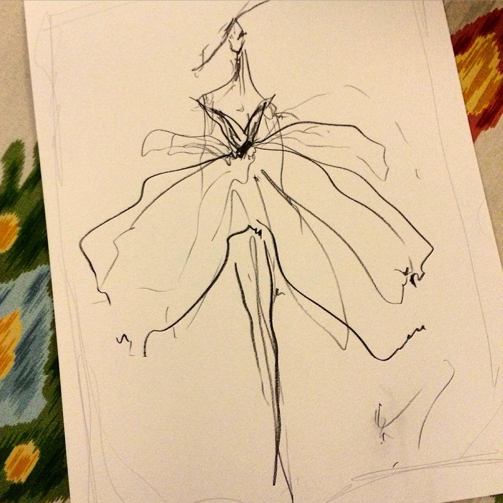 1024x1024 Sketch Of The Day Quick Pencil Sketch Of This Tulle Overlay Gown - Quick Sketch Online