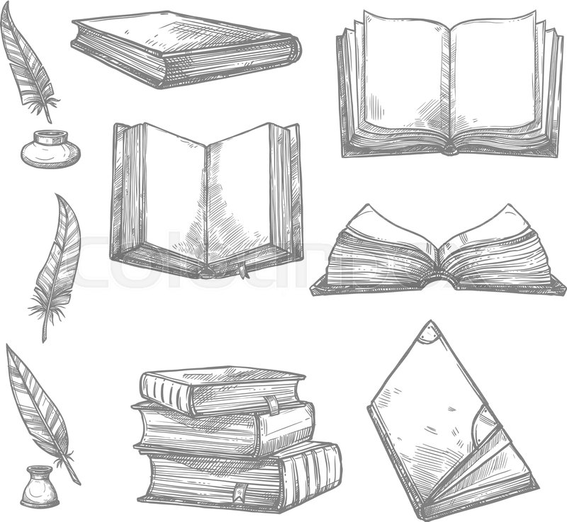800x737 Old Books And Ancient Manuscripts And Ink Quill Or Feather Pen - Quill Pen Sketch