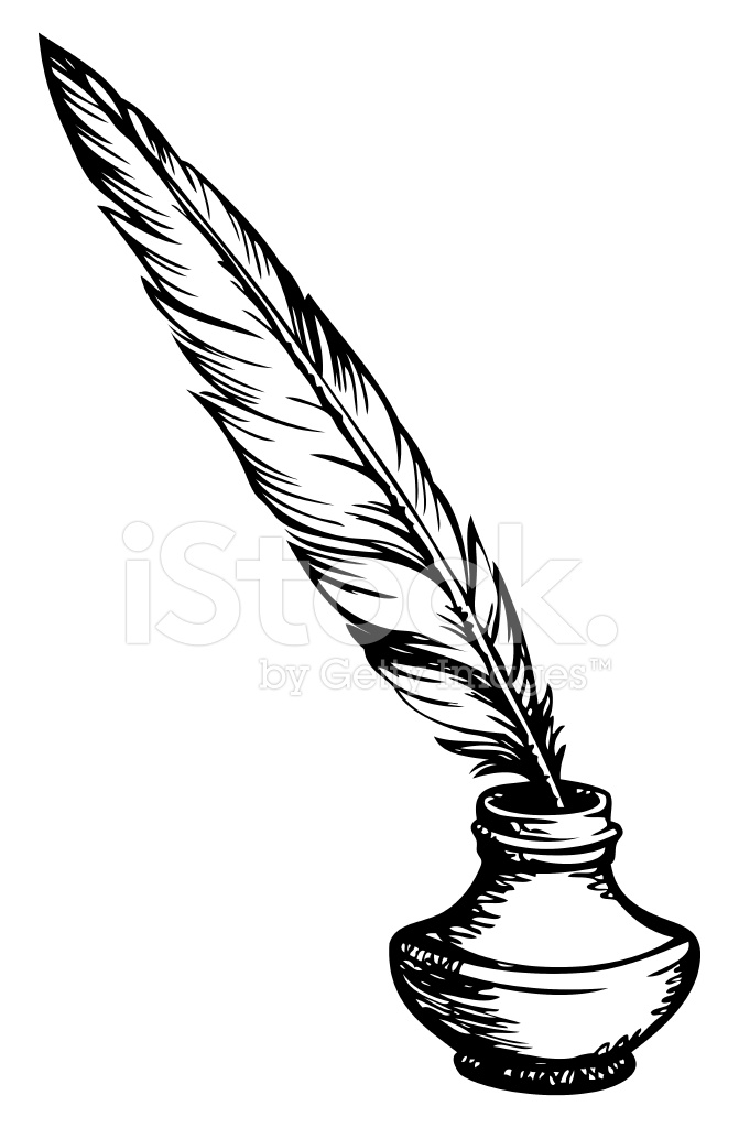 671x1024 Quill Pen In Vector Sketch Stock Vector - Quill Pen Sketch
