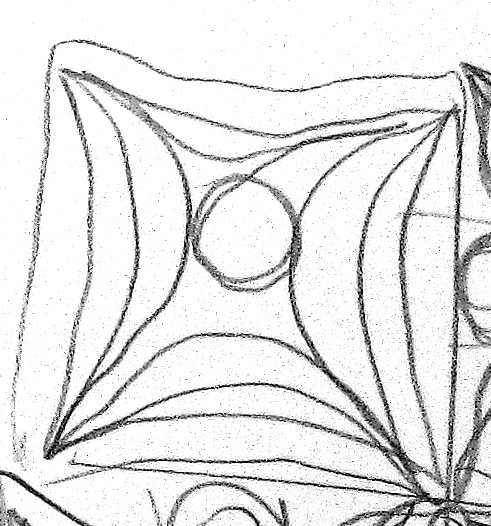 491x526 The Photo Shows My First Idea Sketch With The Circle Inside The - Quilt Sketch