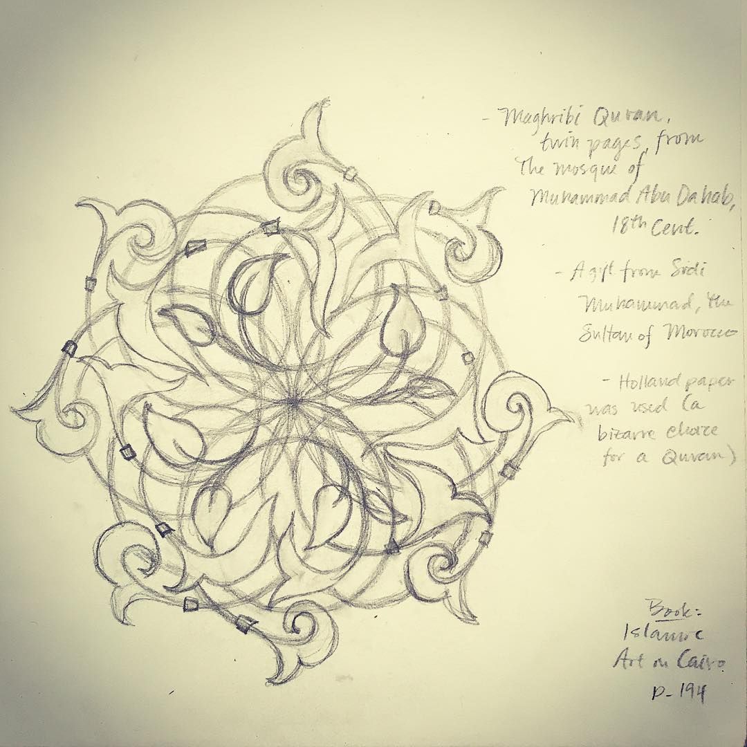 1080x1080 My Take On A Detail From An 18th Century Maghribi Quran - Quran Sketch