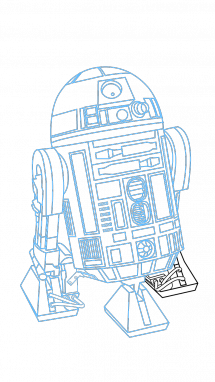 215x382 How To Draw R2 D2, Star Wars, Movie, Easy Step By Step Drawing - R2d2 Sketch