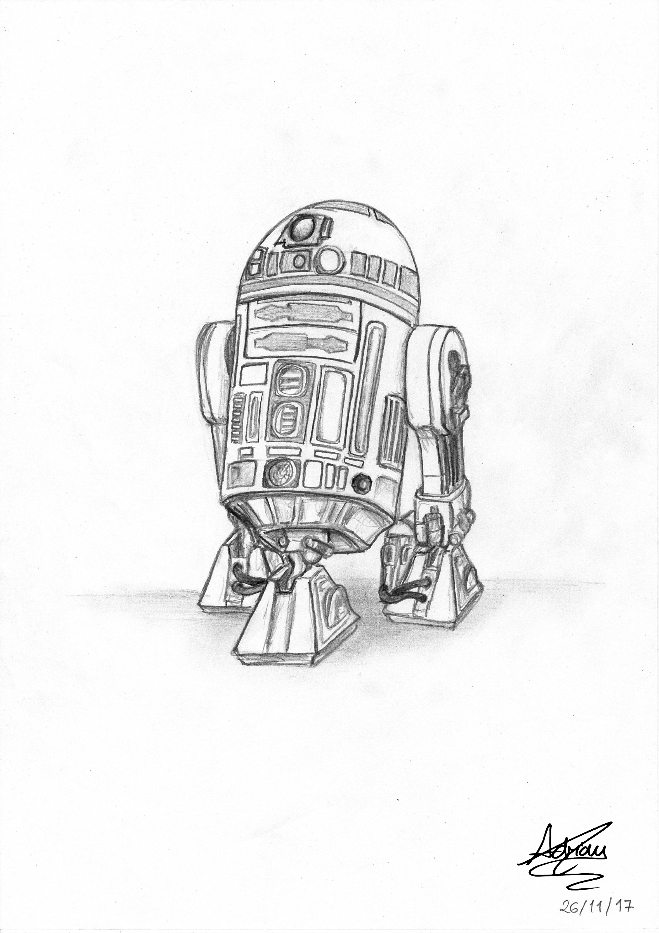 2100x2970 R2 D2 Sketch Picmypen - R2d2 Sketch