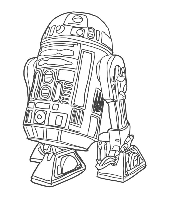 644x756 R2d2 Sketch By Luna Abyss - R2d2 Sketch