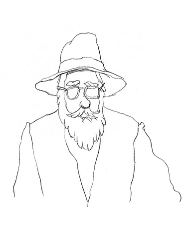 375x500 Yariv Altman Rabbi Fisherman - Rabbi Sketch