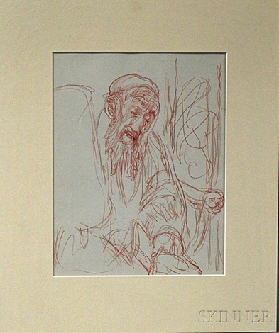 393x470 Drawing Of A Rabbi By Hyman Bloom On Artnet - Rabbi Sketch