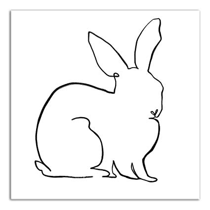 425x425 Simple Rabbit Sketch 16x16 Canvas Wall Art Posters - Rabbit Sketch Images