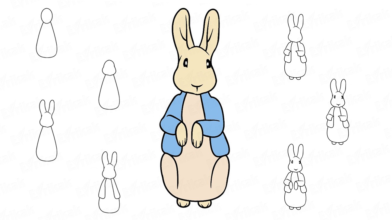 1300x731 How To Draw Peter Rabbit Step By Step Together With A Child - Rabbit Sketch In Pencil
