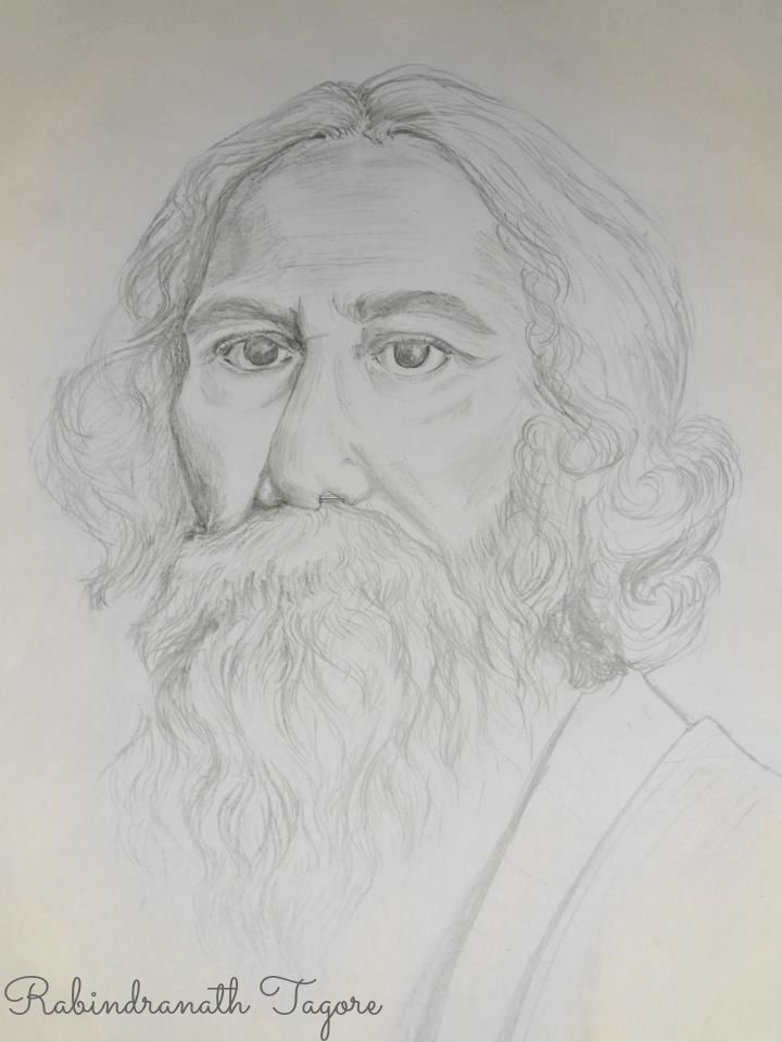 Rabindranath Tagore Sketch at PaintingValley.com | Explore collection ...