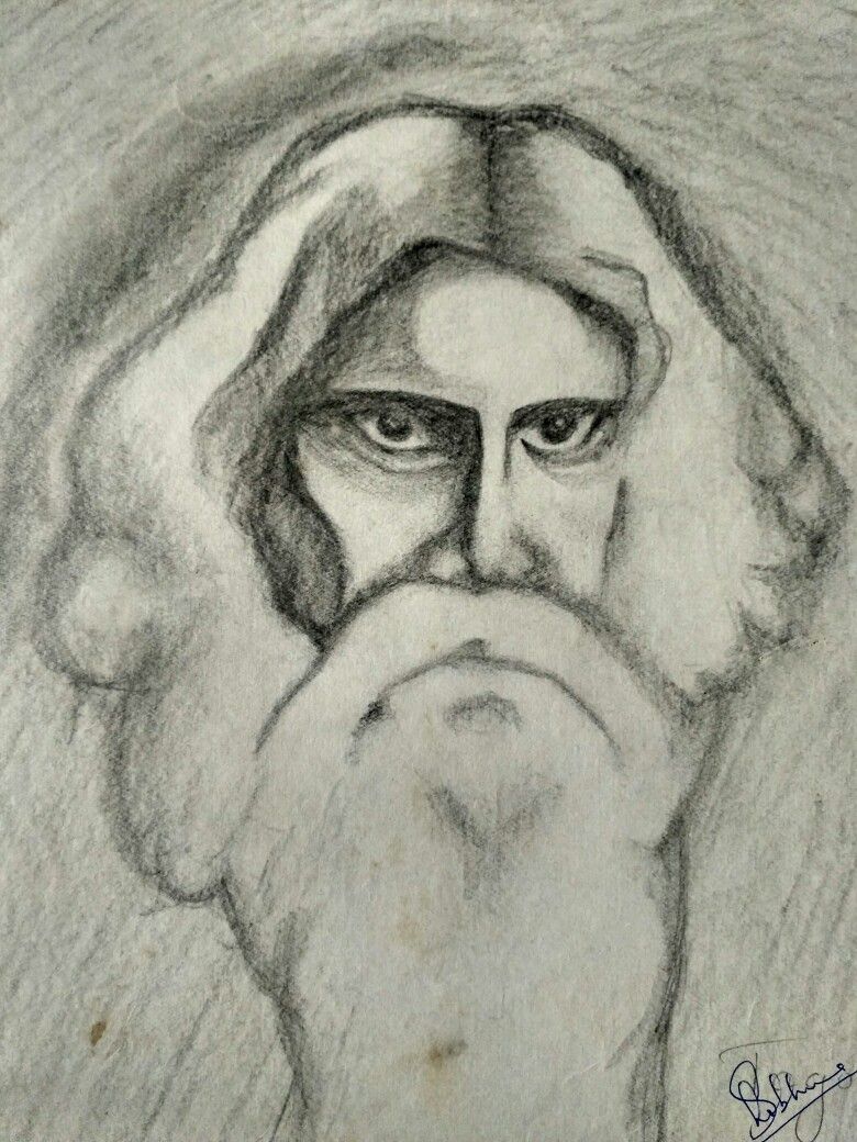 780x1040 Rabindranath Tagore Sketch Art Amp Craft Art - Rabindranath Tagore Sketch