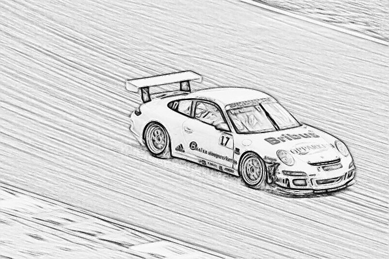 800x533 Porsche Race Car, Sketch By Awesome Sketches - Race Car Sketch
