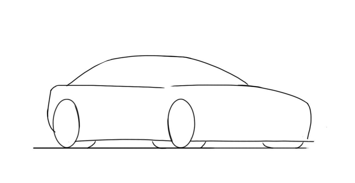1242x641 Collection Of Simple Drawing Of Car For Kids High Quality - Race Car Sketch