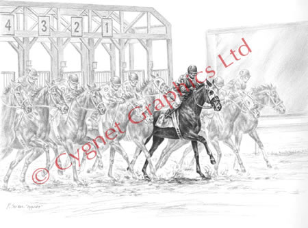450x334 Horse Drawings And Art Prints Equine Artwork And Pencil Sketches - Race Horse Sketches