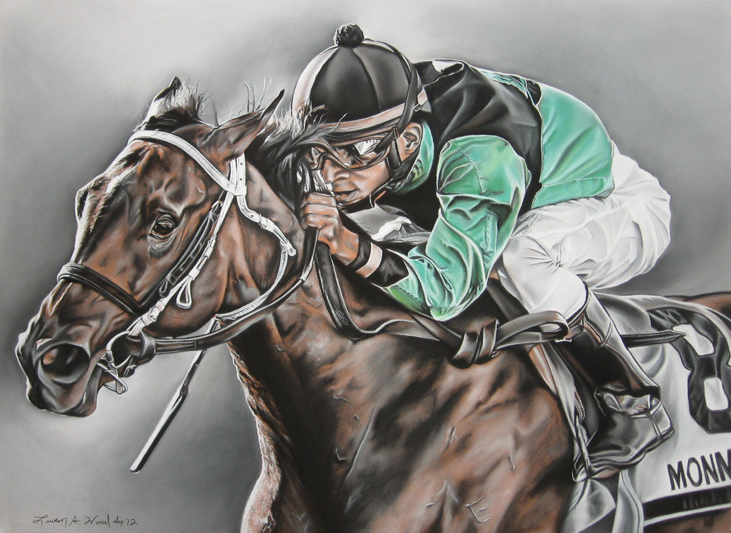 1500x1094 Captured On Canvas Hot Springs On The Go - Race Horse Sketches