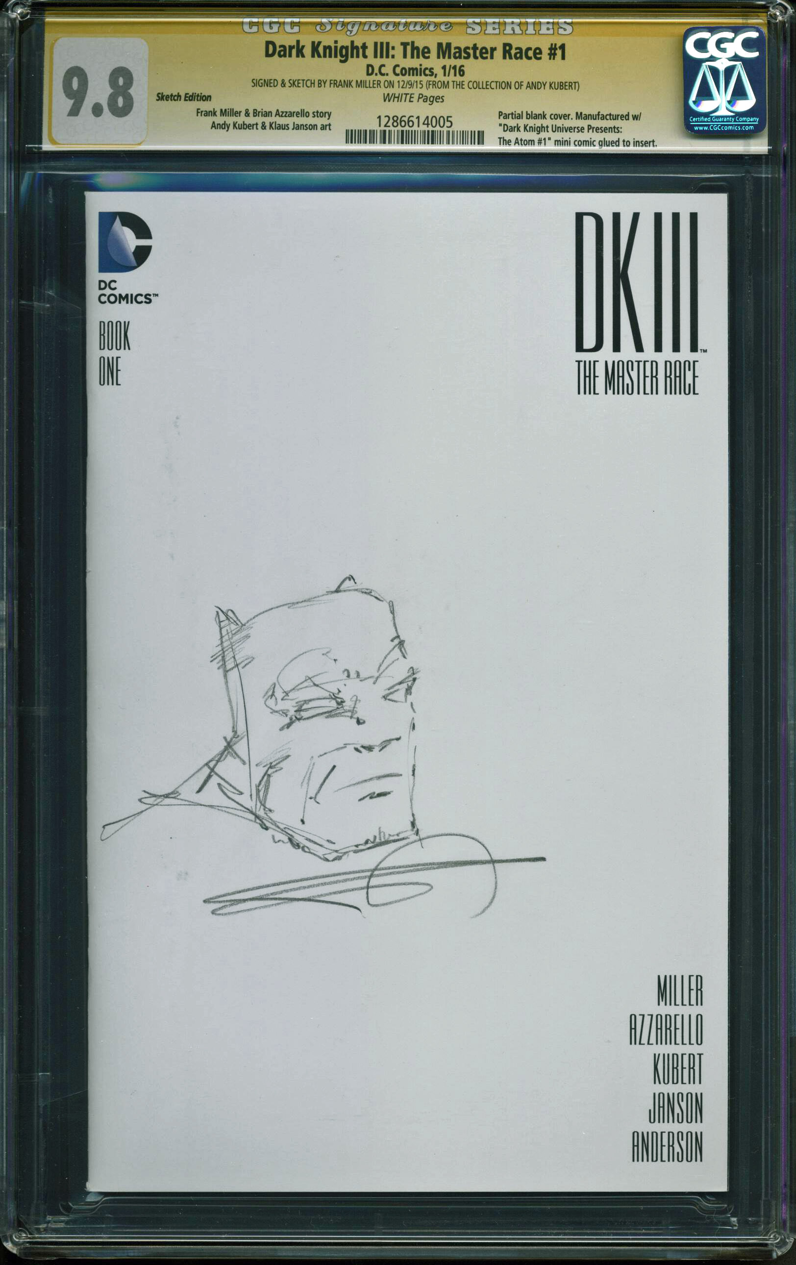 1624x2580 Frank Miller Signed Batman Dark Knight Iii The Master Race - Race Sketch