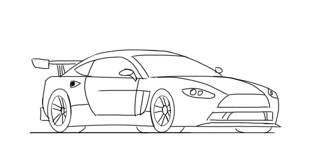 1024x528 How To Draw A Car Step By Step How To Draw A Car Step By Step How - Race Sketch