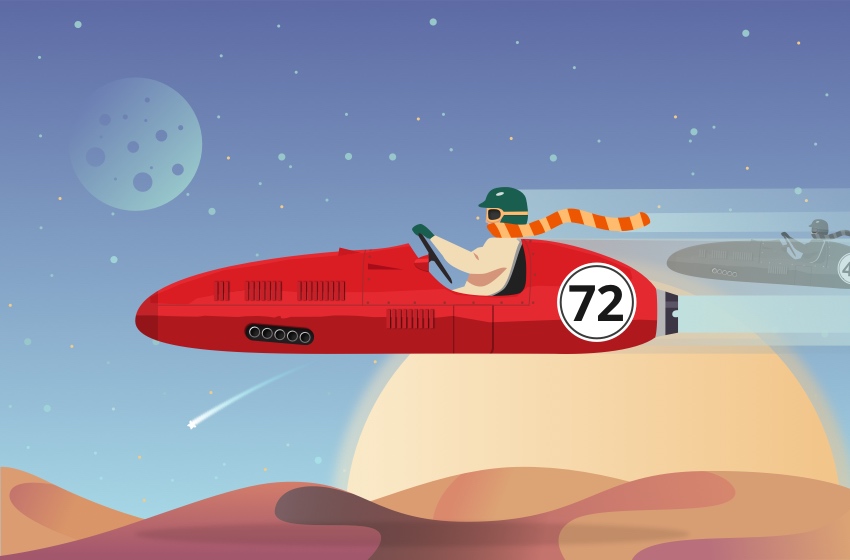 850x560 How To Create A Futuristic Racing Illustration In Sketch - Race Sketch