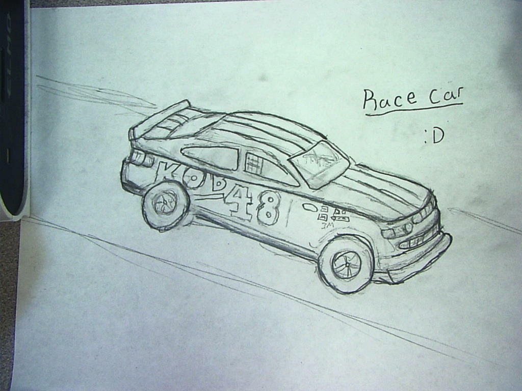 1024x768 How To Draw Race Car - Race Sketch
