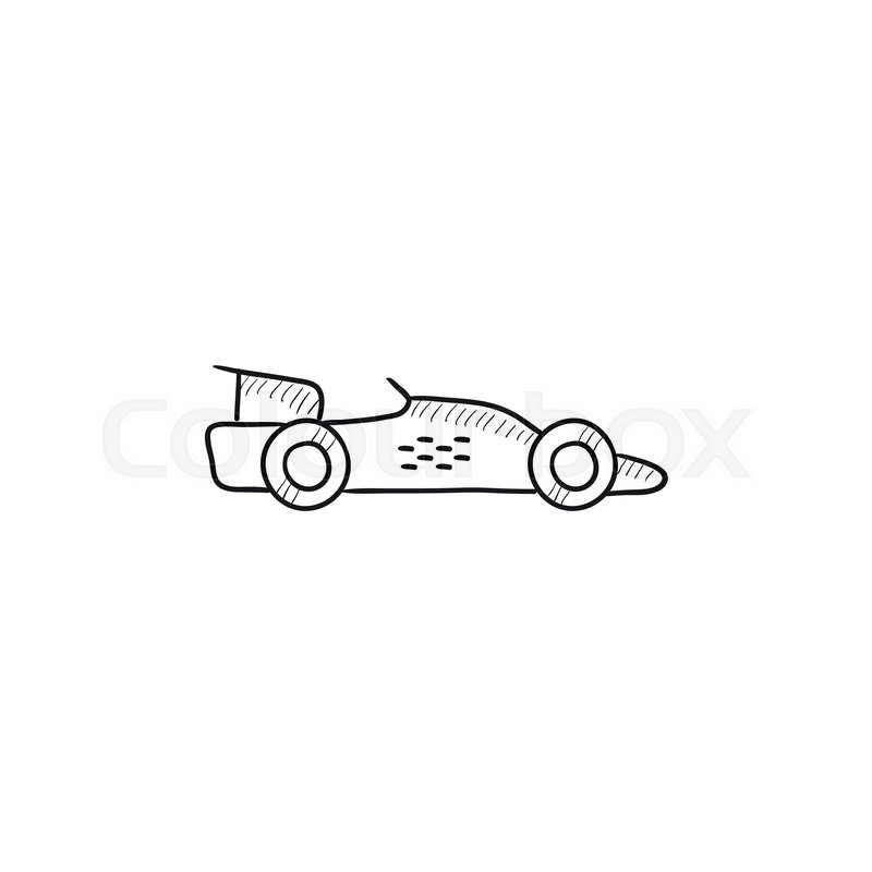 800x800 Race Car Vector Sketch Icon Isolated On Background. Hand Drawn - Race Sketch