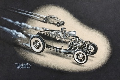 400x268 Race Sketch Ink By Keith Weesner Trampt Library - Race Sketch