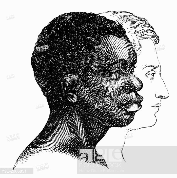 699x703 Racism, Types Of Caucasian And Dark Skinned Faces, People Picture - Racism Sketch