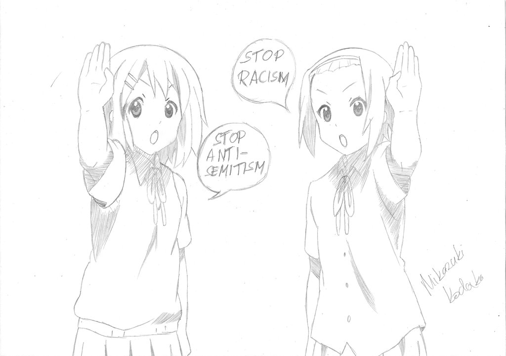 1024x721 Stop Anti Semitims Stop Racism By Mikazukikodaka - Racism Sketch