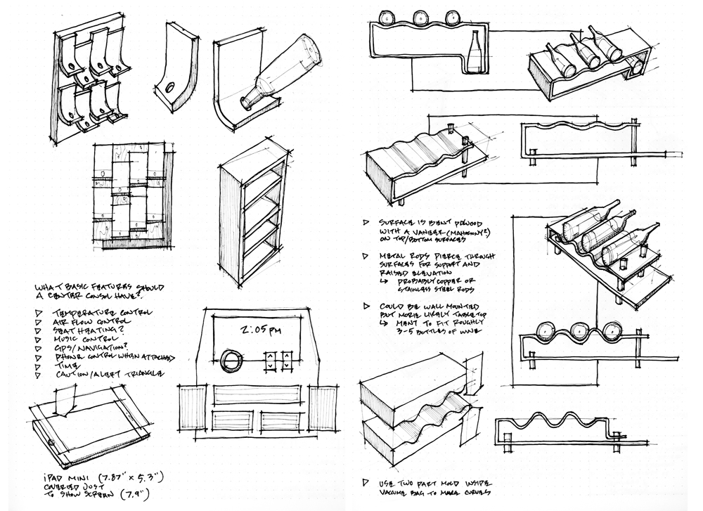 1000x727 Furniture Yaakov Lyubetsky Design - Rack Sketch