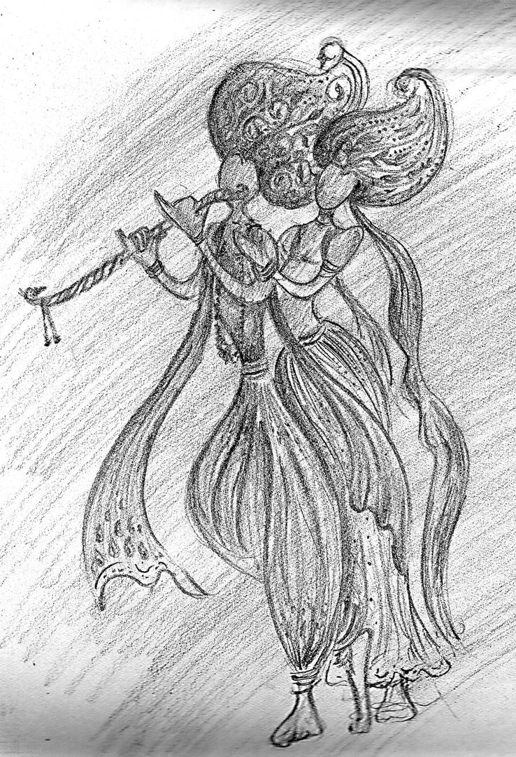 738x1082 Radha And Krishna Pencil Sketches A Mythology Blog - Radha Krishna Sketch