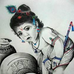 250x250 Radha Krishna Drawings For Sale Buy Original Radha Krishna - Radhe Krishna Sketch