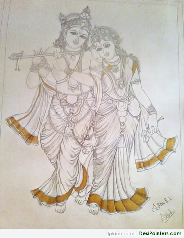 600x775 Radha Krishna Sketch - Radhe Krishna Sketch