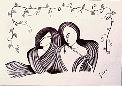 425x300 Radha Krishna Sketch With Pen Only Amazon.in Home Amp Kitchen - Radhe Krishna Sketch