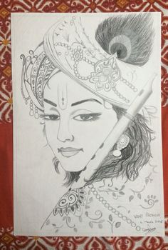 236x350 Easy Pencil Drawings Of Lord Krishna Step By Step The Path Of My - Radhe Krishna Sketch