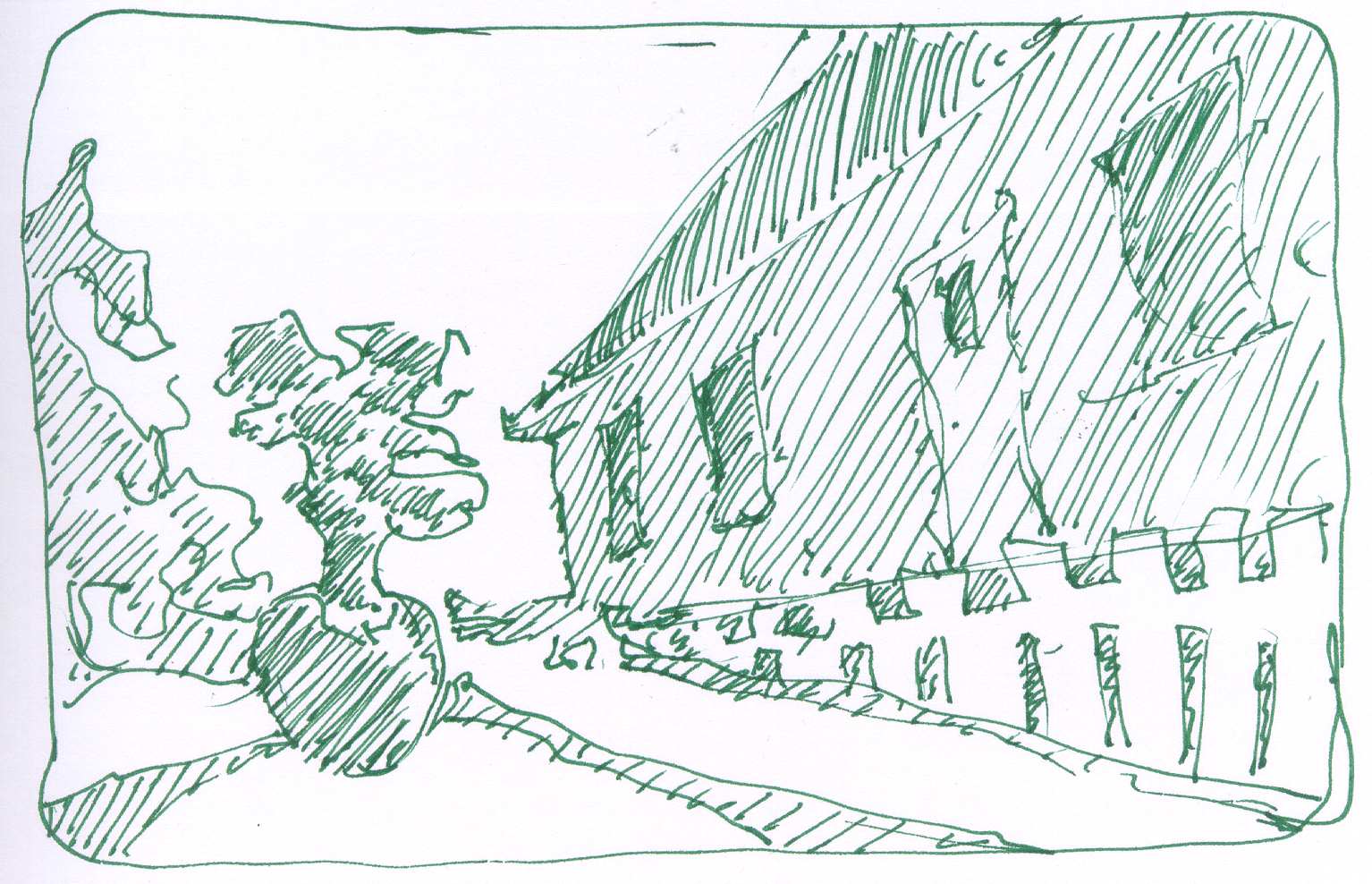 1534x988 Roses In Vase Extended Game Radial Composition Ink Sketch Chris - Radial Sketch