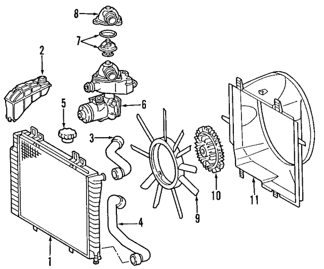 640x533 Mercedes Benz Radiator 210 500 66 03 Smithmercedesdealerparts - Radiator Sketch