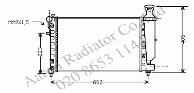 640x307 Radiator Peugeot 106 Mk2 95 1.0sketchaccent +ac ( 2cn173 - Radiator Sketch