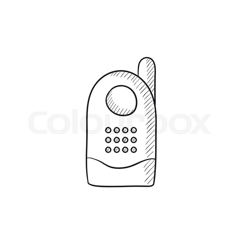 800x800 Radio Baby Monitor Vector Sketch Icon Isolated On Background. Hand - Radio Sketch