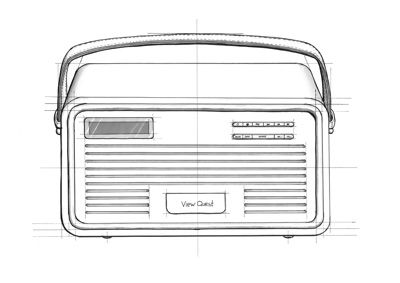 400x283 Retro Radio - Radio Sketch