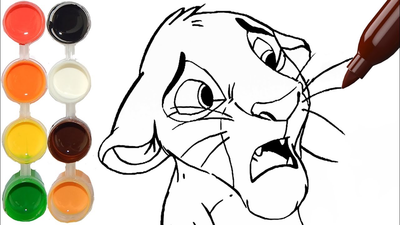 1280x720 How To Draw Amp Color Simba Lion King Rafiki Drawing Sketch - Rafiki Sketch