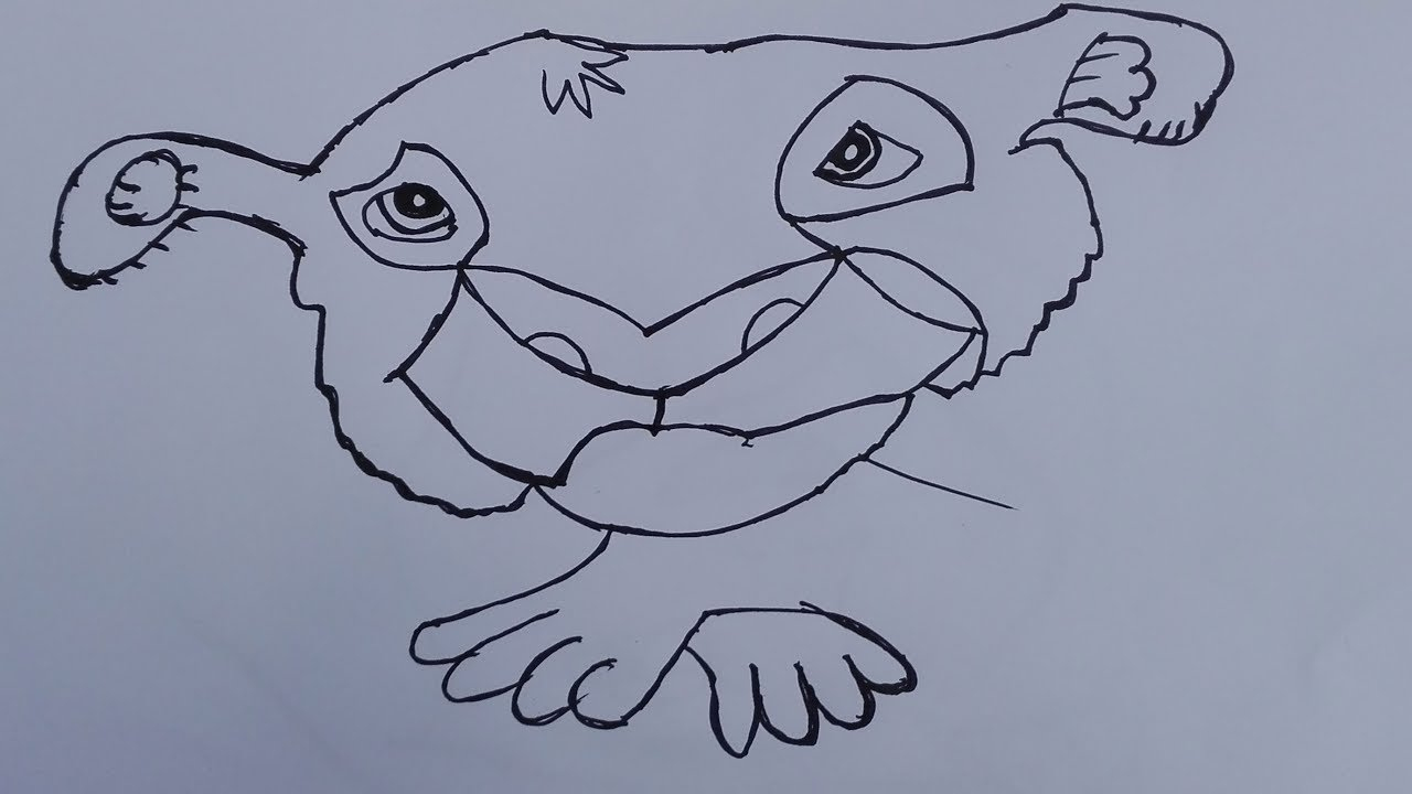 1280x720 Drawing Of Simba - Rafiki Sketch