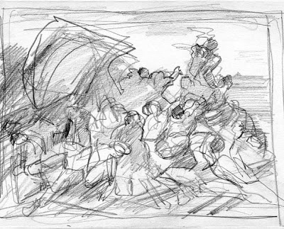 400x323 Sketch For The Day Raft Of The Medusa - Raft Sketch