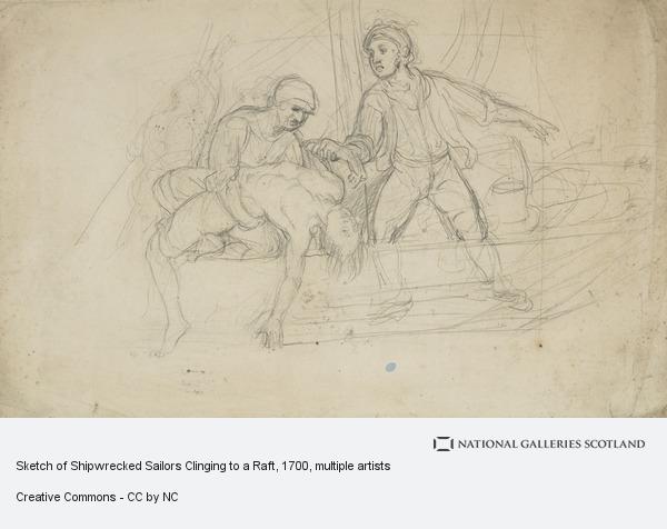 600x476 Sketch Of Shipwrecked Sailors Clinging To A Raft National - Raft Sketch