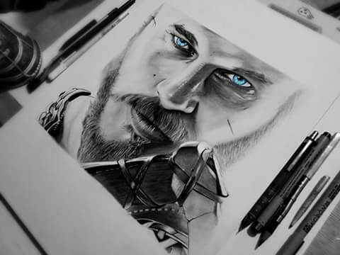 480x360 Ragnar Lothbrok Portrait Drawing Art Amino - Ragnar Lothbrok Sketch