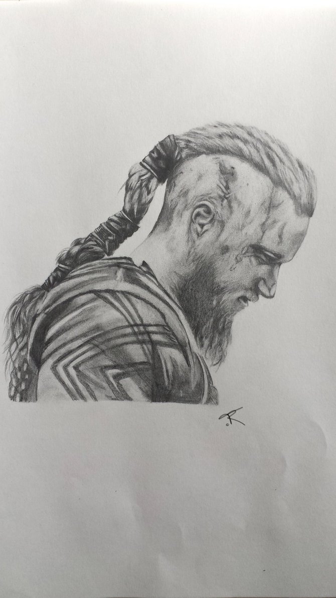 670x1191 Ragnar Lothbrok Pencil Drawing By Flyingdragon77 - Ragnar Lothbrok Sketch