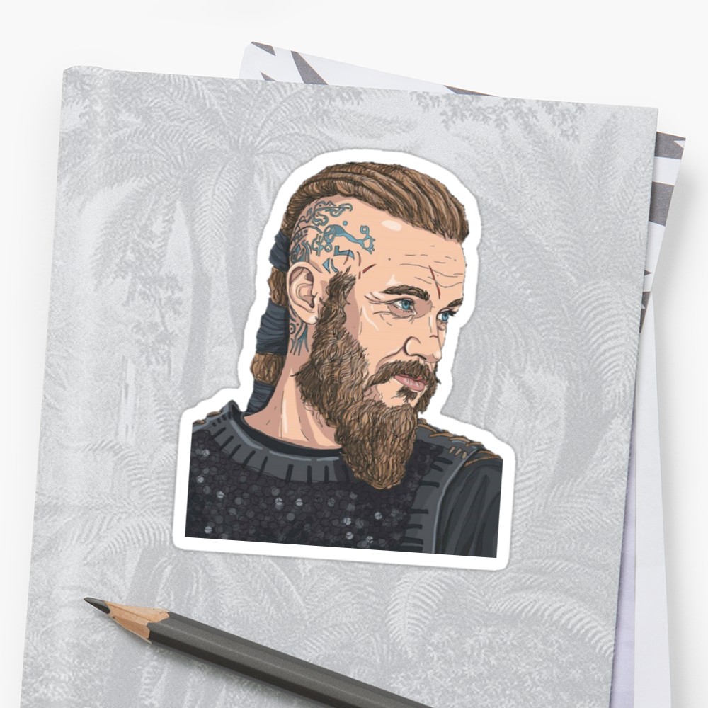 1000x1000 Ragnar Lothbrok Sketch Vikings Stickers By Lazarakos Redbubble - Ragnar Lothbrok Sketch