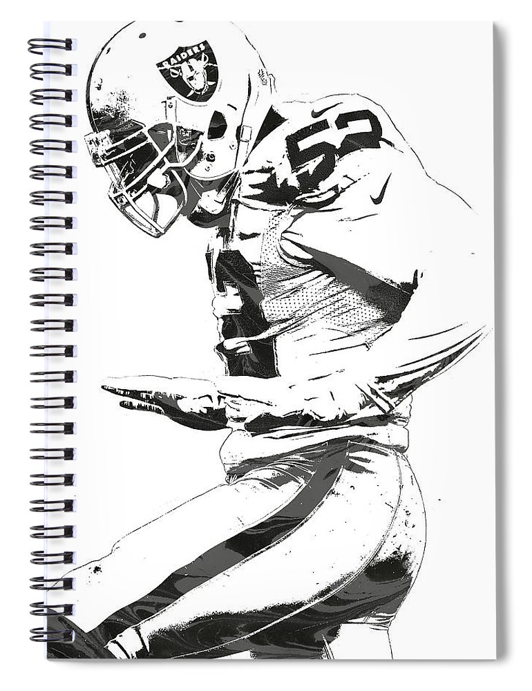 770x1000 Khalil Mack Oakland Raiders Pixel Art 2 Spiral Notebook For Sale - Raiders Sketch
