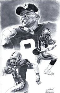 192x300 Tim Brown Of L.a. Raiders Poster Sketch Art Ebay - Raiders Sketch