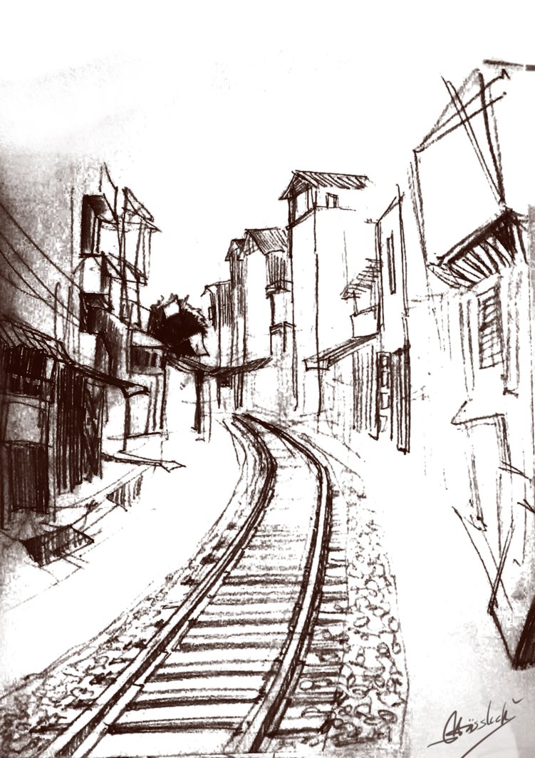 751x1063 Railway Sketch By No2206 - Railway Sketch