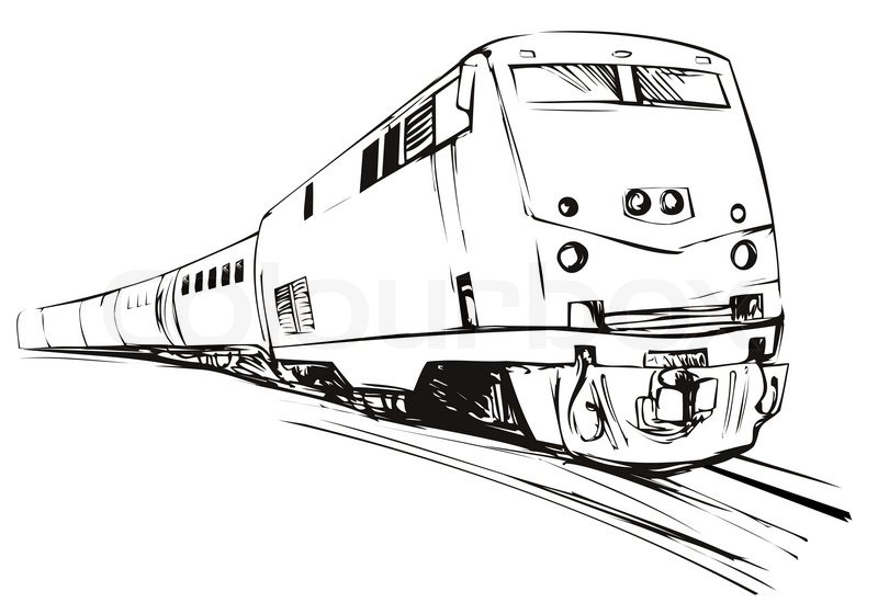800x560 Train Sketch Style Stock Photo Colourbox - Railway Sketch