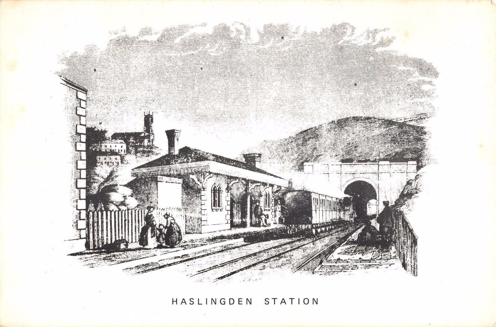 1600x1053 Card Art Sketch Print Haslingden Train Railway Station 203x133mm - Railway Sketch